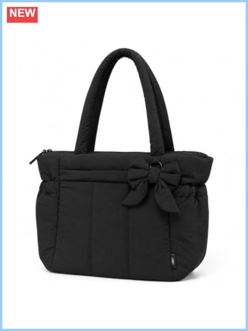 Quilted Puffer Tote Bag for Women Laptop Work Travel Tote with Bow